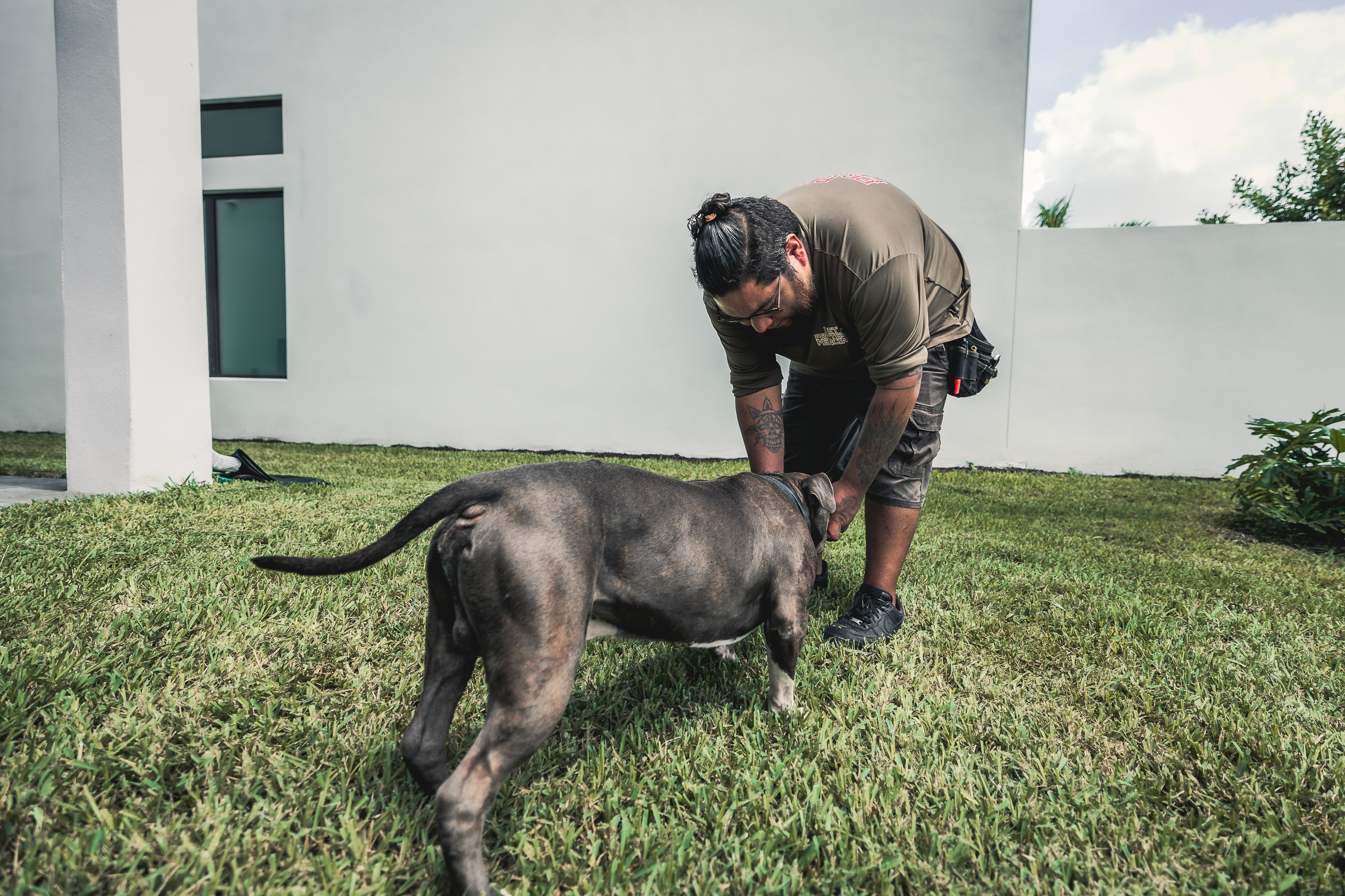 Team Member with Protected Dog